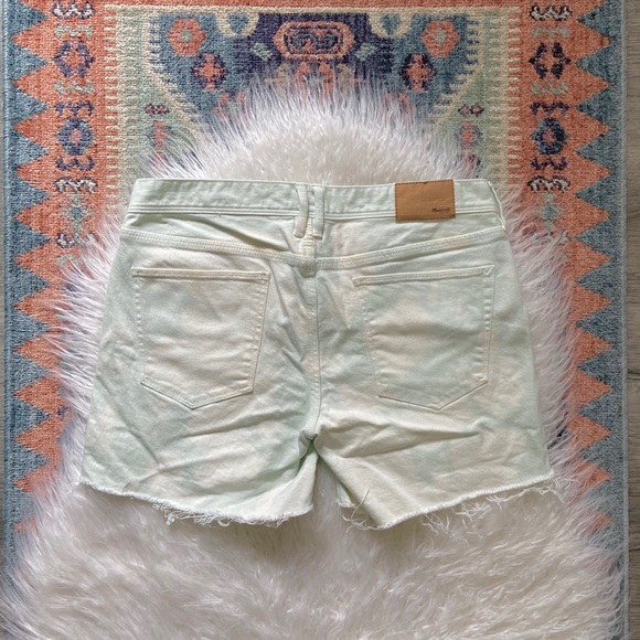 madewell denim shorts mint tie dye bleach cutoff jean shorts festival style - Picture 2 of 16